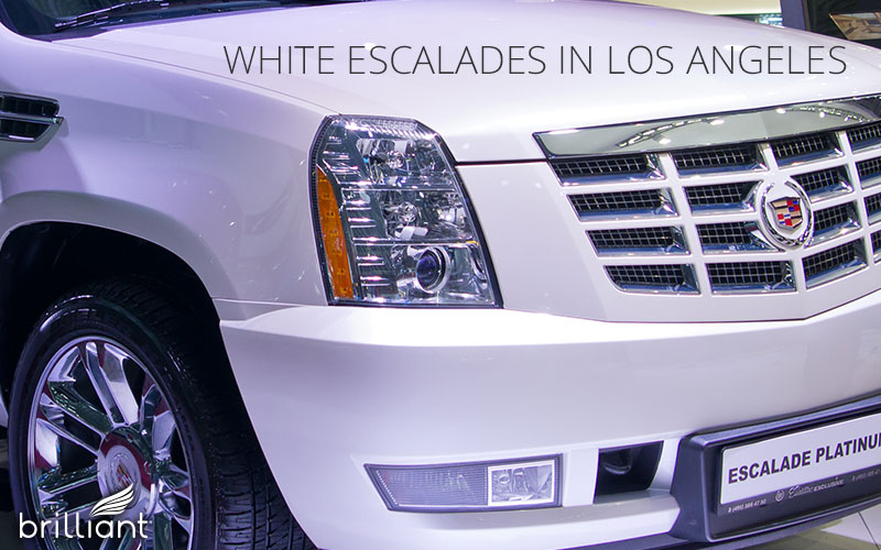white escalade limo LA
